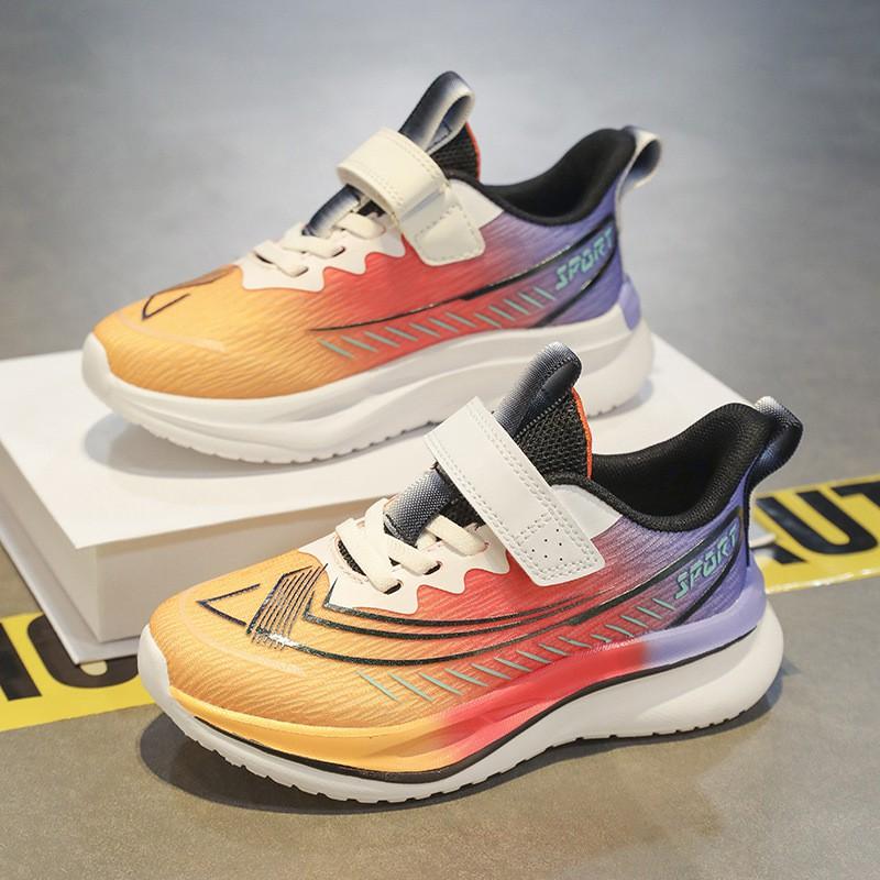 Youth style shoes Kids Breathable Running Shoes Boys Lightweight Slip-On With Hook Loop Non-Slip Sole Fall Winter Use