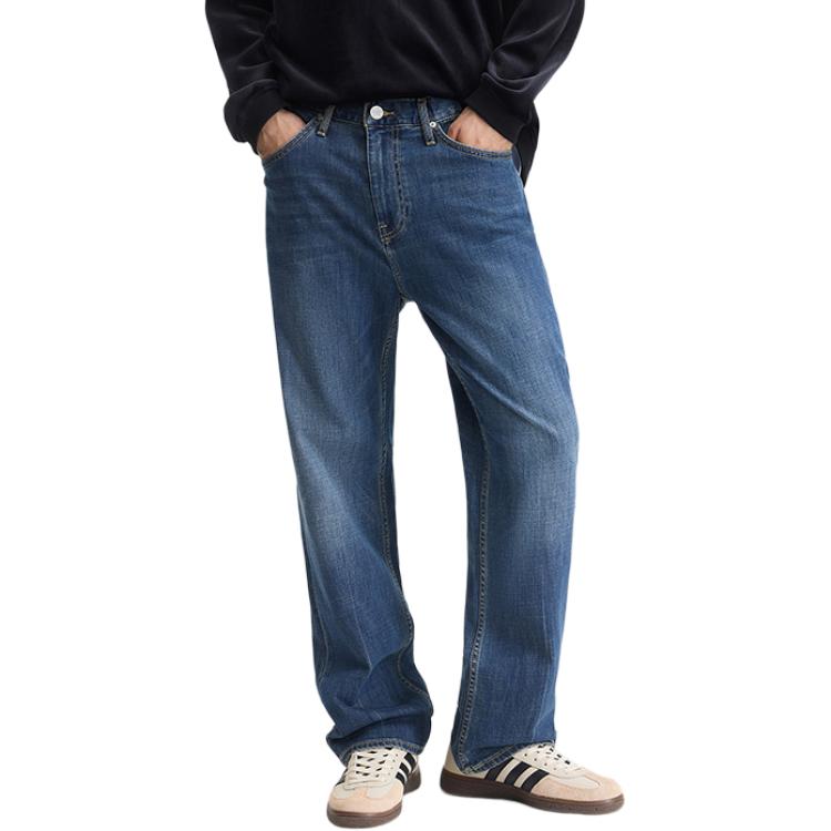 Lee Jeans Men's Dark Blue Moderate Wide Leg Pants LMB0040513QJ00FA08982