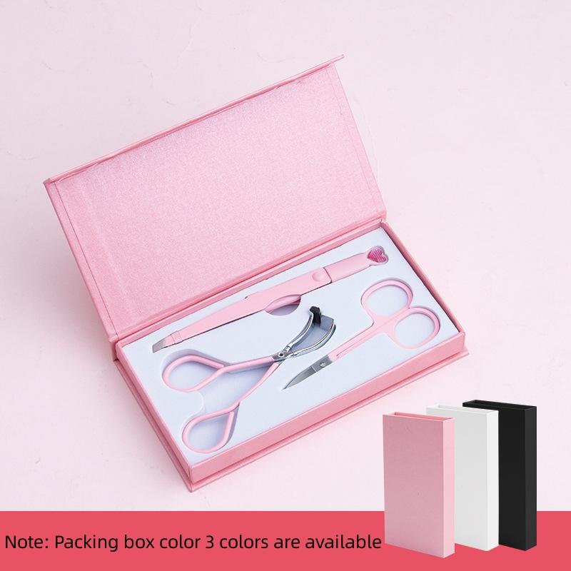 Pinky Leem Custom Private Logo Grip Eyebrow Tweezers Black Pink Thick Metal Stainless Steel Brow Tweezers