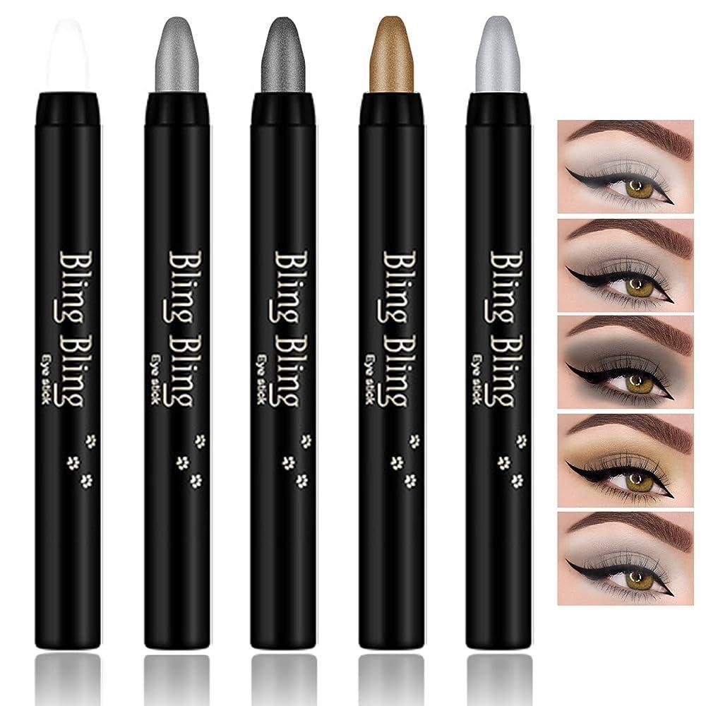 5 цветов блестящие тени для век набор водостойких блестящих перламутровых теней карандаш для век мерцающие тени для век, 1 шт.