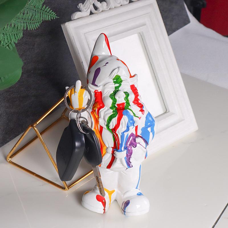 Скульптура гнома со средним пальцем, Креативная фигурка гнома из смолы, Украшение для дома