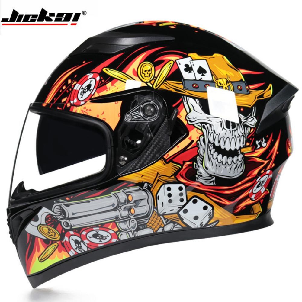 Double Lens Motorcycle Helmet Men's Off-Road Running Helmet Electric Vehicle Women's Winter Full Cap Full Helmet