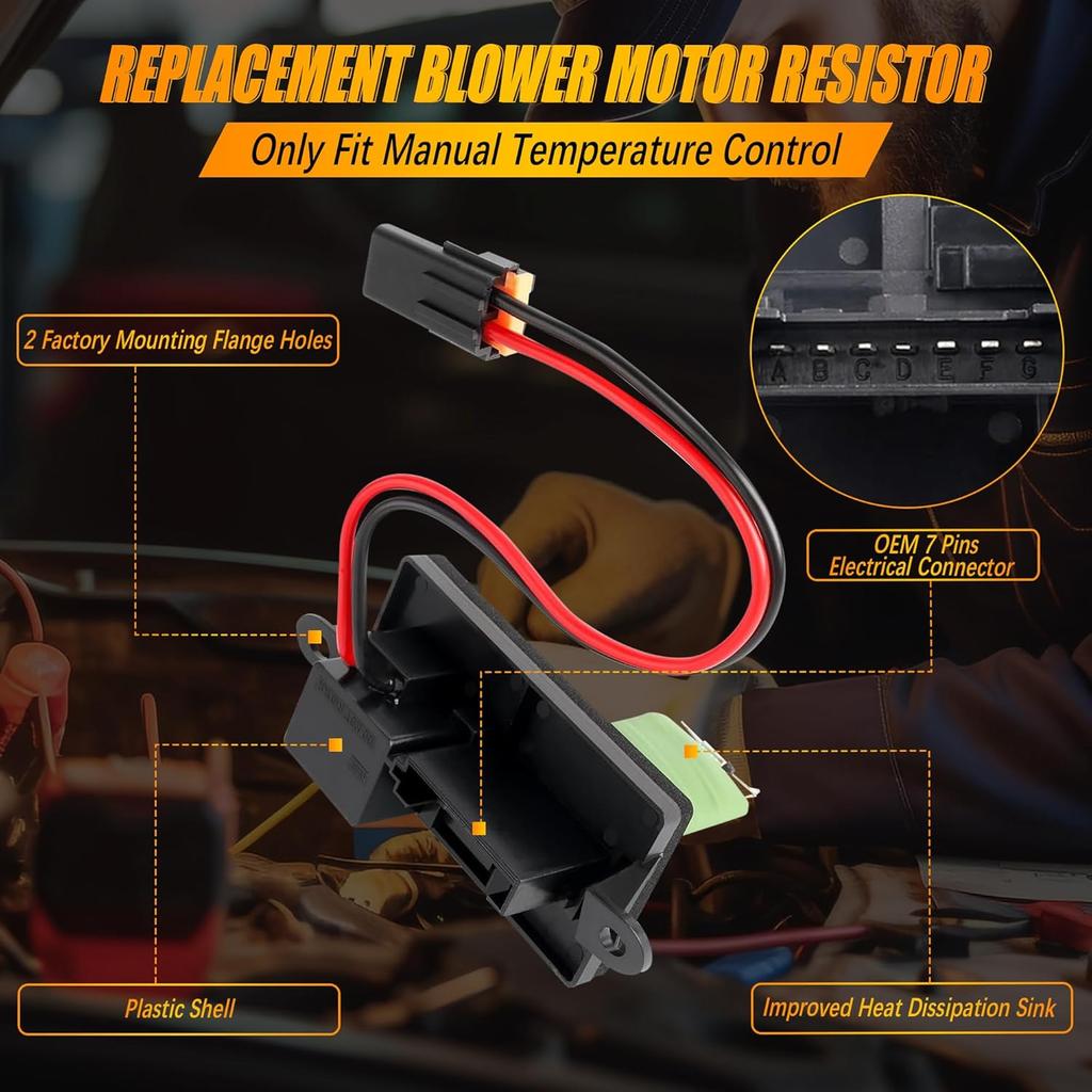 89019089 Резистор вентилятора отопителя HVAC Совместим с 1999-2006 Chevy Silverado GMC Sierra 1500 2500 3500, 2000-2002 GMC Yukon (Монтаж на 2 отверстия
