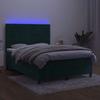 Maison Exclusive - Sommier à lattes de lit avec matelas LED Vert foncé 140x190 cm