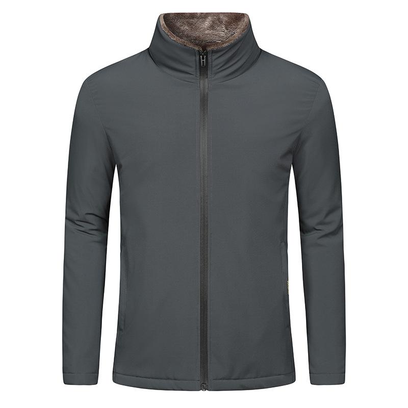 Winter and Autumn New Solid Color Young and Middle-aged Casual Velvet Thickened Jackets for Men