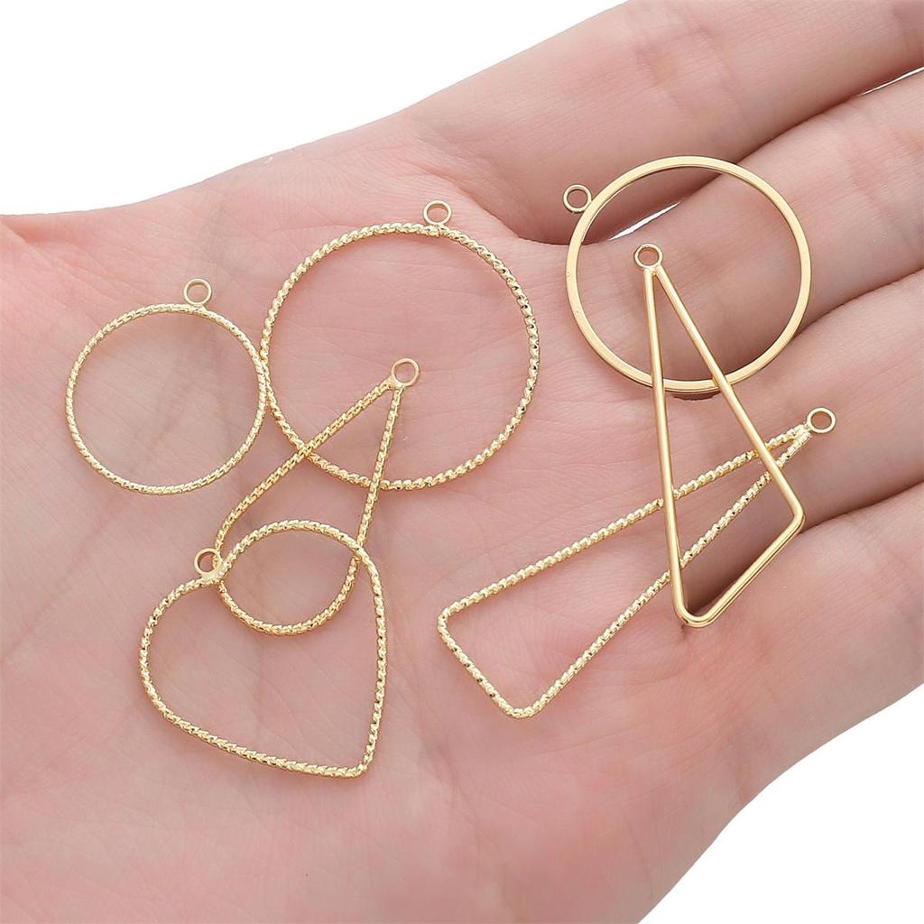 Медный круглый треугольный геометрический очаровательный кулон для изготовления ювелирных изделий своими руками, серьги, браслет, ожерелье, аксессуары