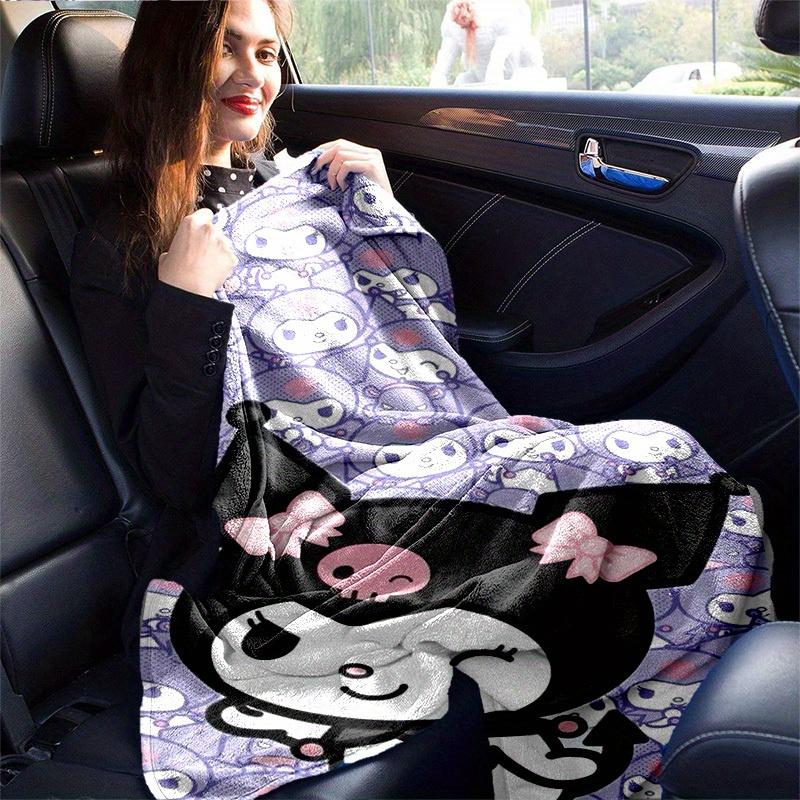 1pc. Cute Kuromi Cat Patterned Blanket - Perfect for Home, Office, Outdoor Use, Gift Idea, Suitable for Al