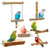 YFFSFDC жердочка для волнистого попугайчика, крепится к клетке, ступенька, спираль для мелких животных, маленькая, натуральная, для жевания, клетка для разведения, набор из 6 предметов, подставка, клетка, сцена, табурет, игрушка, попугай,