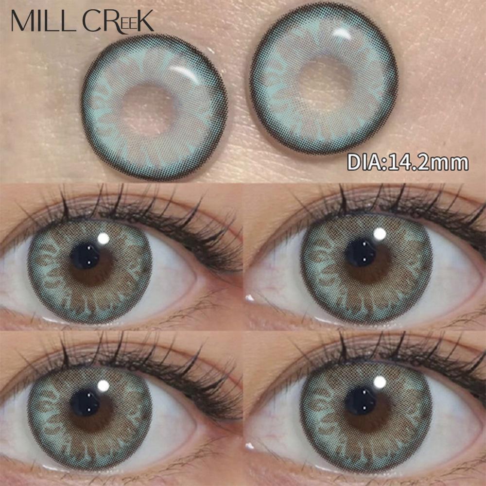 MILL CREEK 1 пара однолетних цветных фиолетовых контактных линз для близорукости по рецепту Eye Power(0~-8.00) 14,2 ~ 14,5 мм, высококачественный макияж для глаз, красота, макияж для учеников