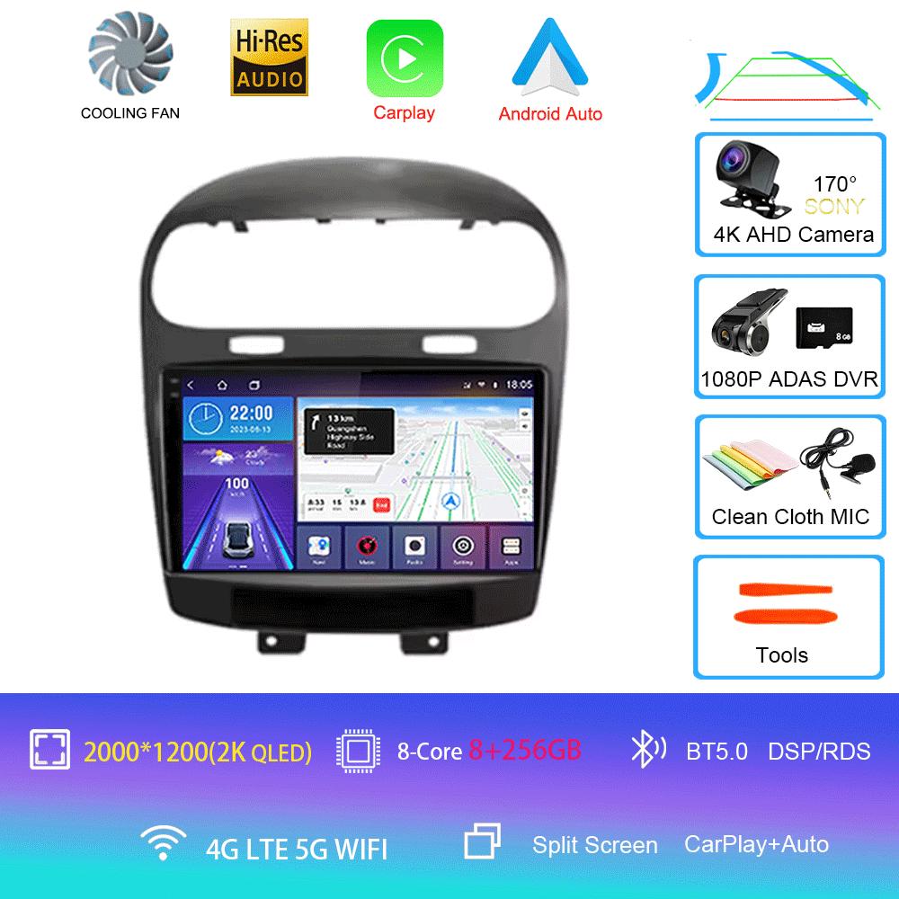 Для Dodge Journey Fiat Leap Freemont 2011 - 2020 Автомагнитола Мультимедийный плеер Навигация GPS DSP 4G Wi-Fi Carplay Auto Android 14