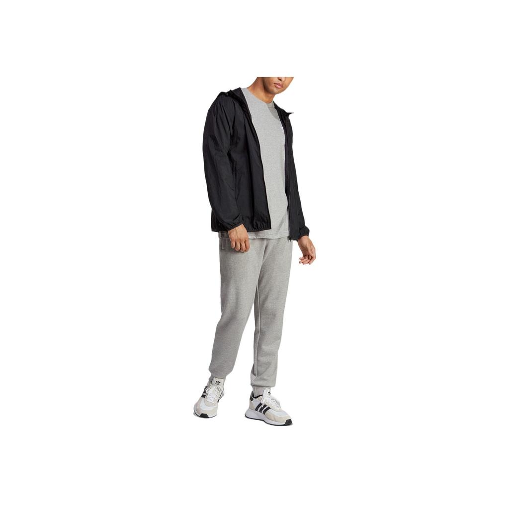 adidas Originals Trefoil Logo Print Zip Hoodie Jacket Мужские куртки черные IA6362