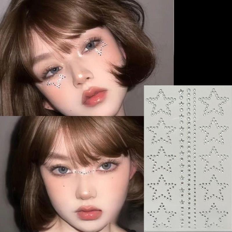 Красивые блестящие хрустальные стразы, жемчужные звезды, 3D-наклейки, чехол для телефона в стиле скрапбукинга, украшения своими руками, танцевальное шоу, макияж, наклейки для лица