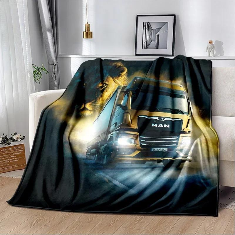 MAN Truck Logo D Printed Soft Flannel Throw Blanket for Bed Sofa Picnic Home Decor Bedroom Gift for Kids and Adults