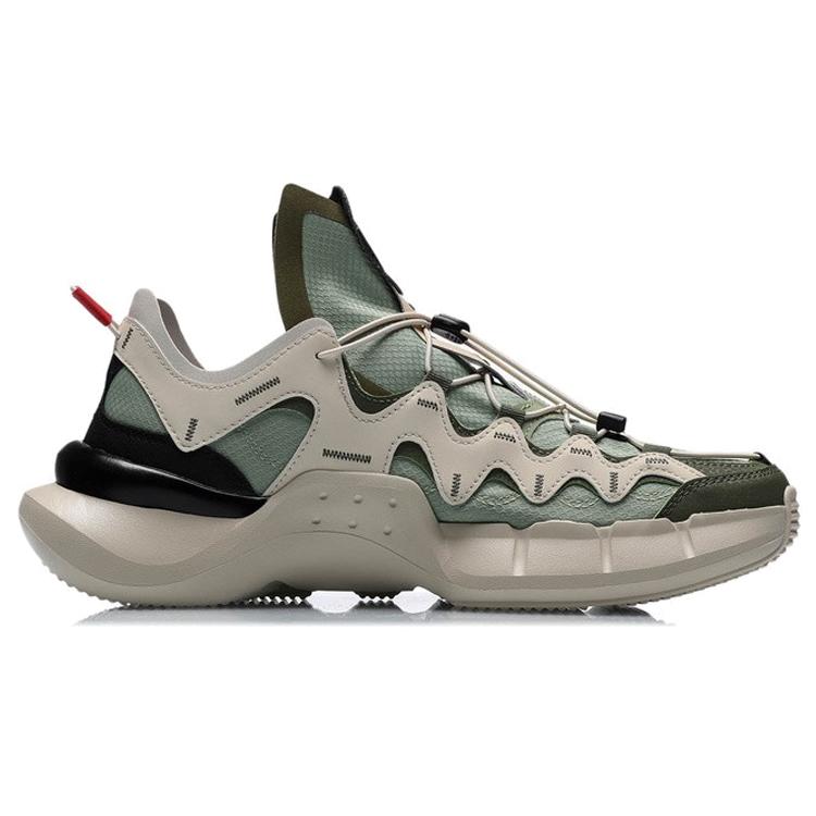 Li Ning Essence 2 .3 Lite Винтажные Баскетбольные Кроссовки Мужские Низкие Серый/Зеленый AGBR051-3