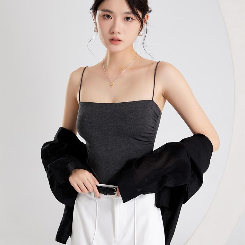 Strap top with chest cushion vest for summer wear, beautiful back yoga top, one neck underwear, anti glare flat bottom shirt