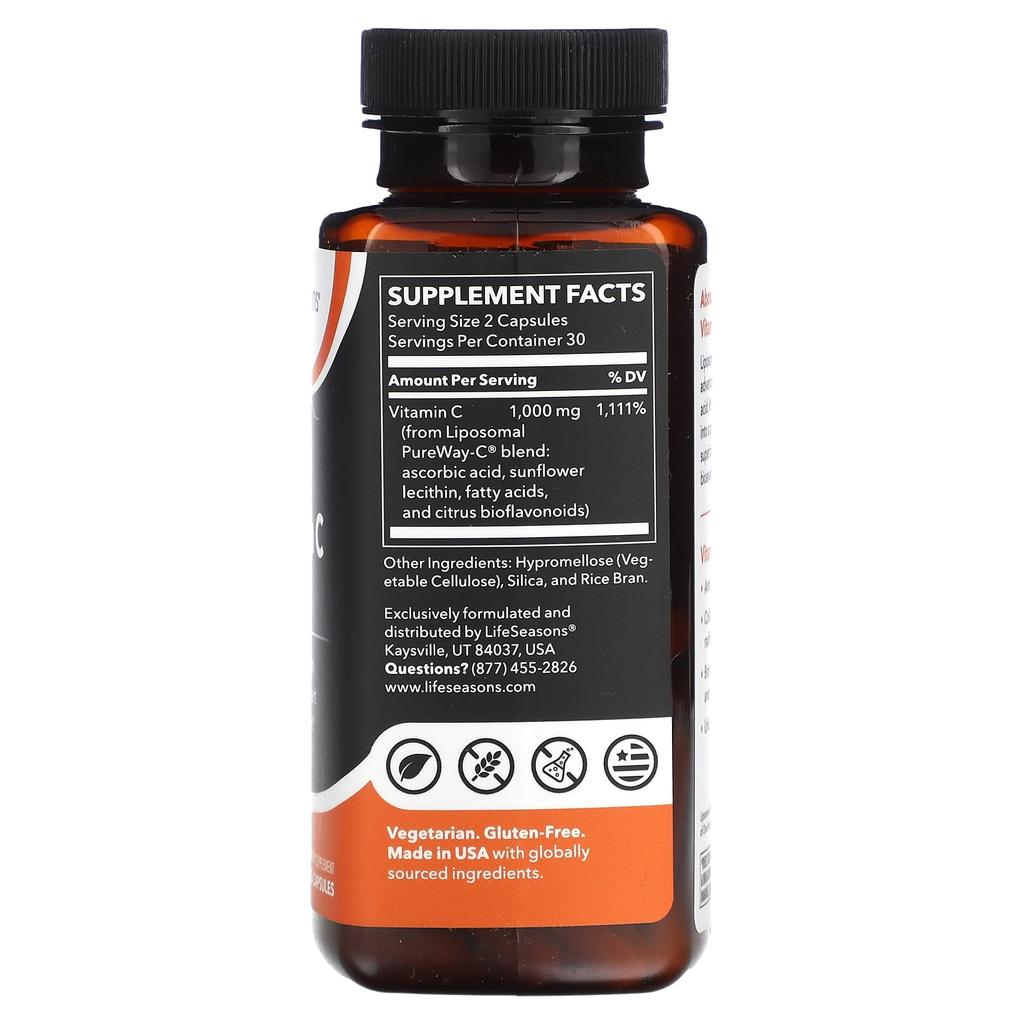 Liposomal Vitamin C, Veggie Capsules 60 (500Mg per Capsule)