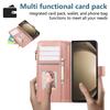 Чехол для Samsung Galaxy Z Fold6 5G с несколькими отделениями для карт, на молнии, кожаный чехол для телефона с ремешком на запястье
