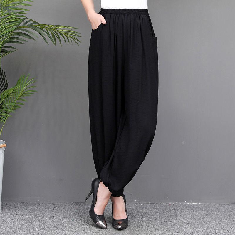 Women's Summer Lantern Pants Middle-aged and Elderly Casual Pants Square Dance Vacation Style Floral Pants In Various Colors