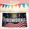 Fireworks Letter Pattern Flag Banner Fade Resistant Outdoor Gift Decoration