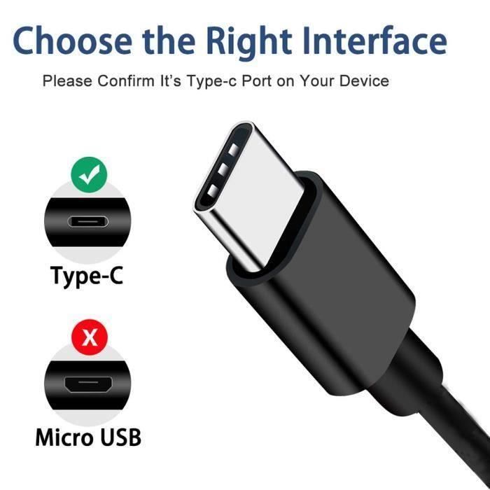 [2pcs,1m] USB Type C Cable 2A, Black &; White, USB C Charger Cable, Ultra Fast Charge-Sync for Samsung Huawei Xiaomi Etc