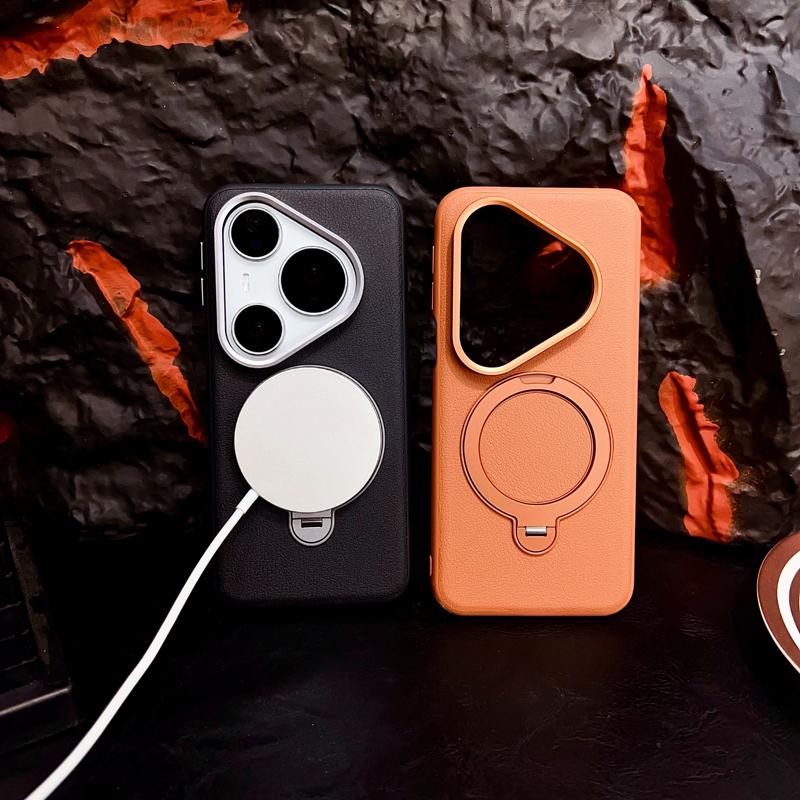 For Huawei Pura 80 Ultra 80 Pro Plus Case Magnetic PU Leather +TUP Edge Rotating Ring Stand Cover for HUAWEI Pura80