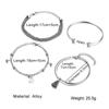 4 Pieces of Jewelry Fashion Simple Design Arrow Bracelet Set Adjustable for Women's Gift Jewelry