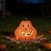 Pumpkin Lantern For Halloween Light Up Decoration, Spooky Jack O Decor Ornament for Window Display, Children Photo Prop Party Smiling