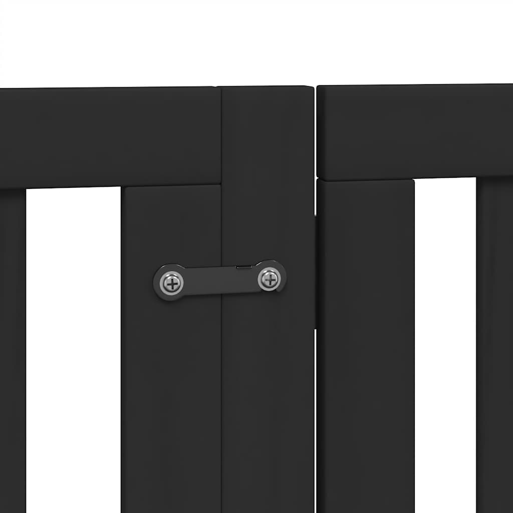 9 piece foldable black dog gate 450 cm poplar wood