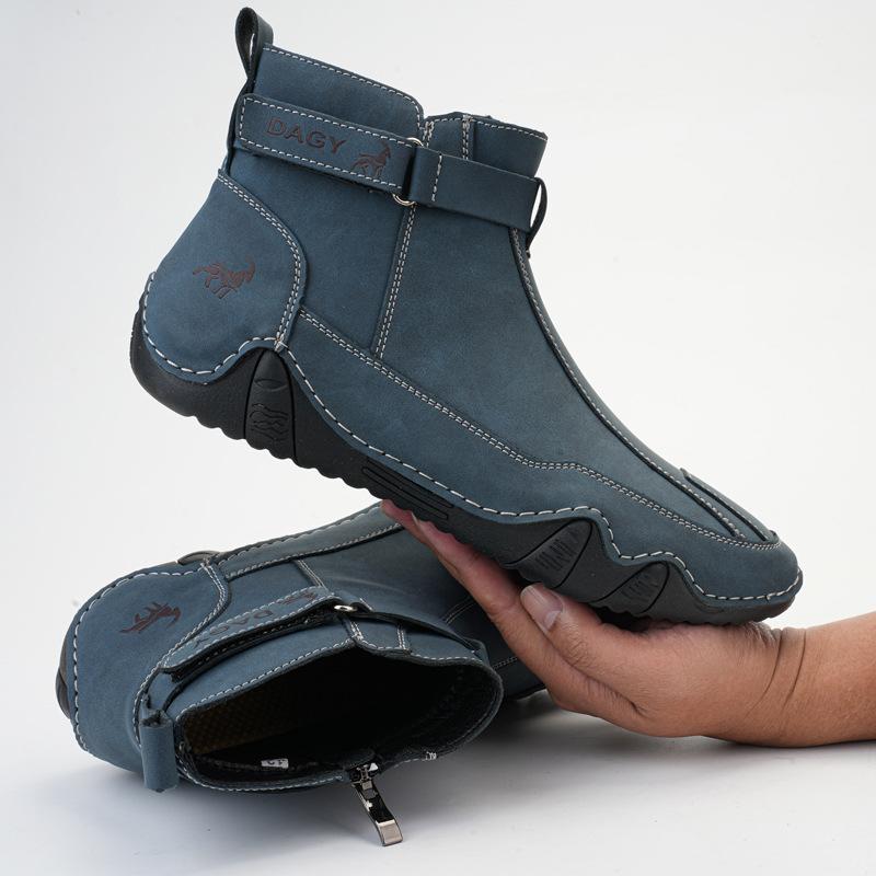 2024 Ретро-сапоги, мужская обувь из натуральной кожи, большие мужские туфли с высоким берцем