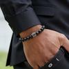 Новый Браслет Корона из Нержавеющей Стали Для Мужчин 8 мм Лава Обсидиан Камень Говлит Лечебный Браслет Уличный Крутой Аксессуары Для Езды