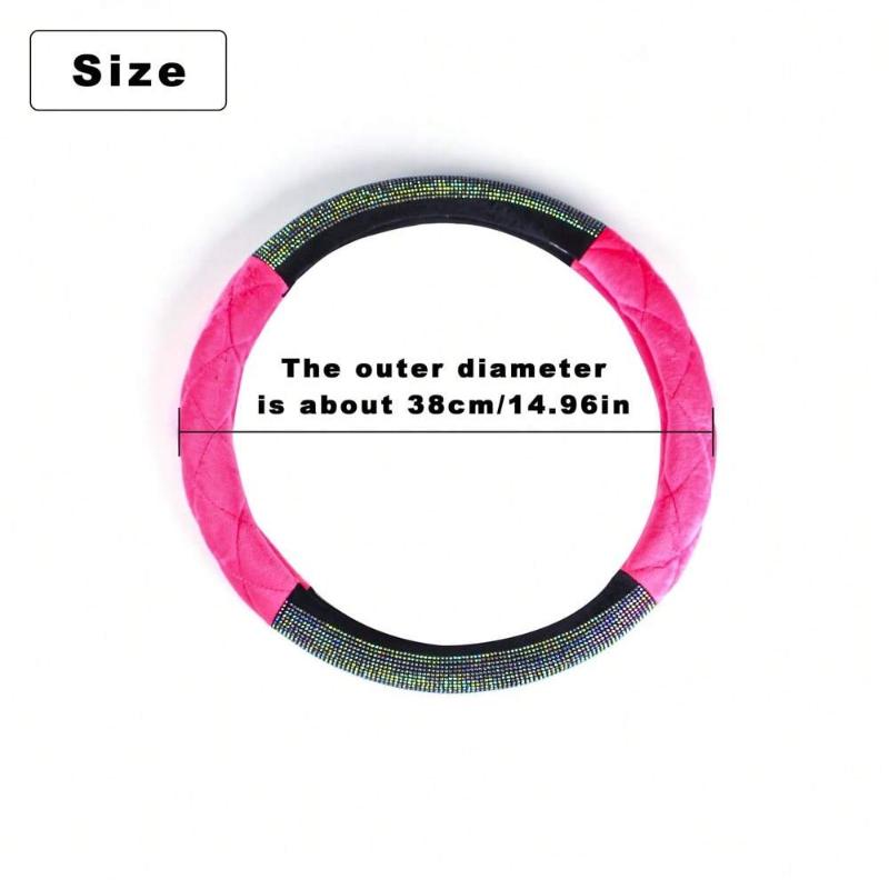 Роскошный ромбовидный бриллиантовый кристалл модный плюшевый чехол на руль автомобиля 38 см универсальные аксессуары для интерьера сохраняют тепло