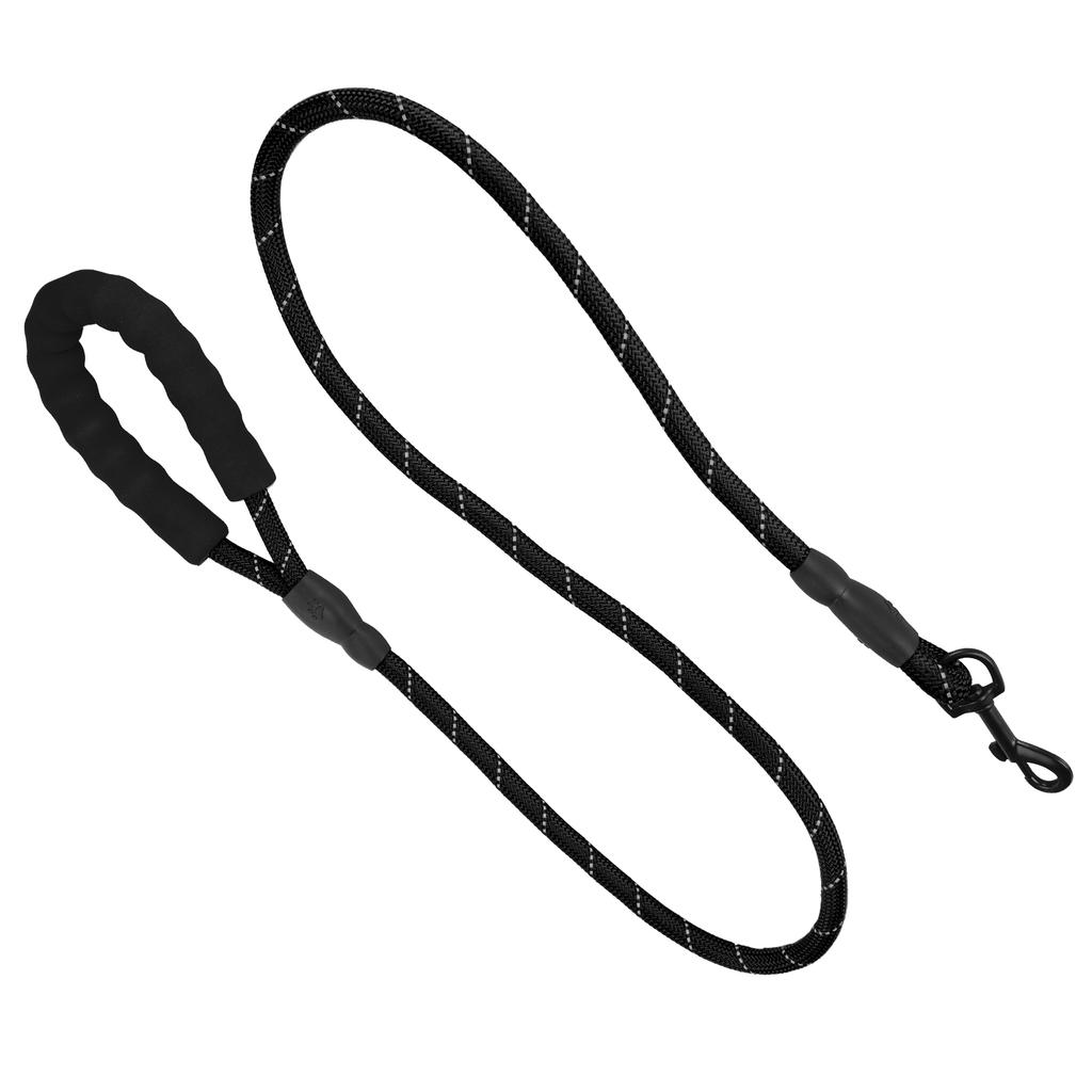 Pet Heavy Duty Nylon Leash Reflective Round Rope Suitable for Medium and Large DogsBlack