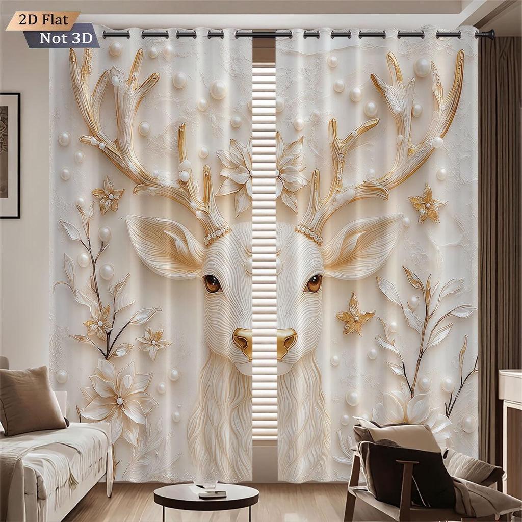 Индивидуальные 3D рождественские шторы Блэкаут с Сантой - Высокоточный полиэстер с защитой от солнца