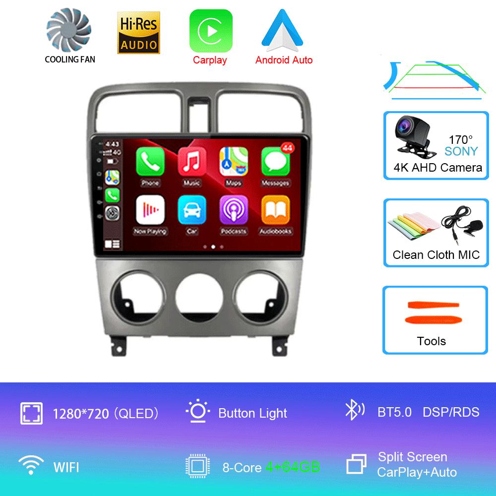 Автомагнитола Android 14 Carplay Auto 2K Экран Мультимедийный плеер Для Subaru Forester SG 2002 - 2008 DSP Авторадио Стерео Головное устройство