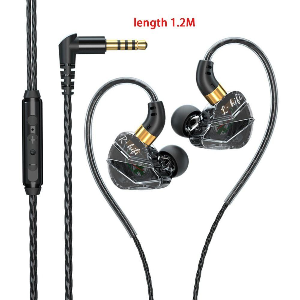 Mic Stereo In Ear Headphone Heavy Bass Mobile Earphone Wire Game Headset Wired Headphones Games