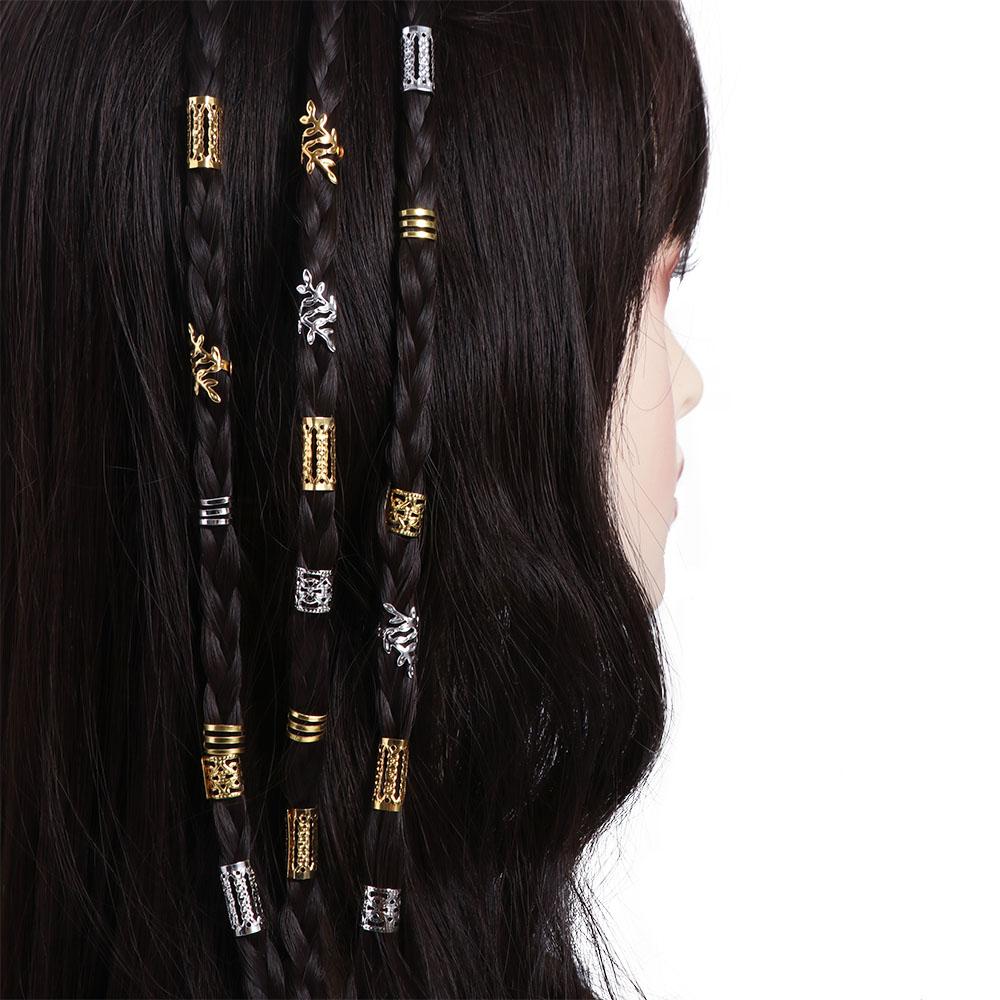 40PCS Gold and Silver Dreadlocks Beads Hair Braiding Hair Braid Tubes Hair Jewelry