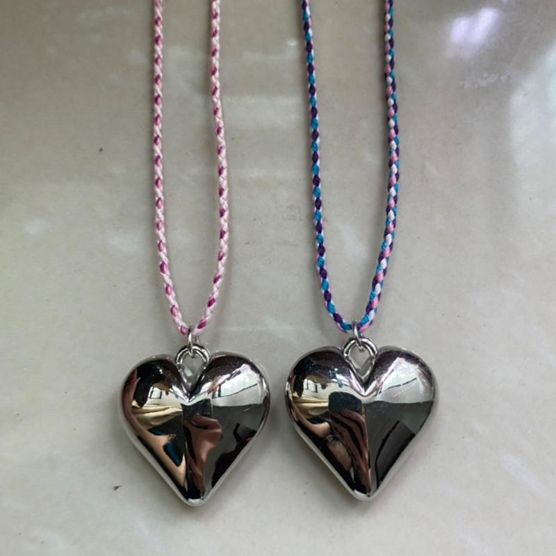 Y2K Style Heart Pendant Necklace Heart Pendant Choker Love Necklace Pendant Neck Jewelry for Nightclubs and Parties