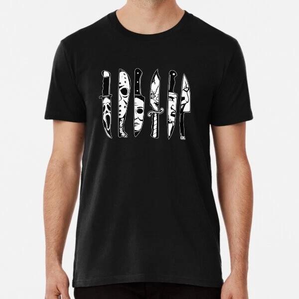 Horror Movie Characters in Knives, Made in Australia Mens Tshirt S to 2XL