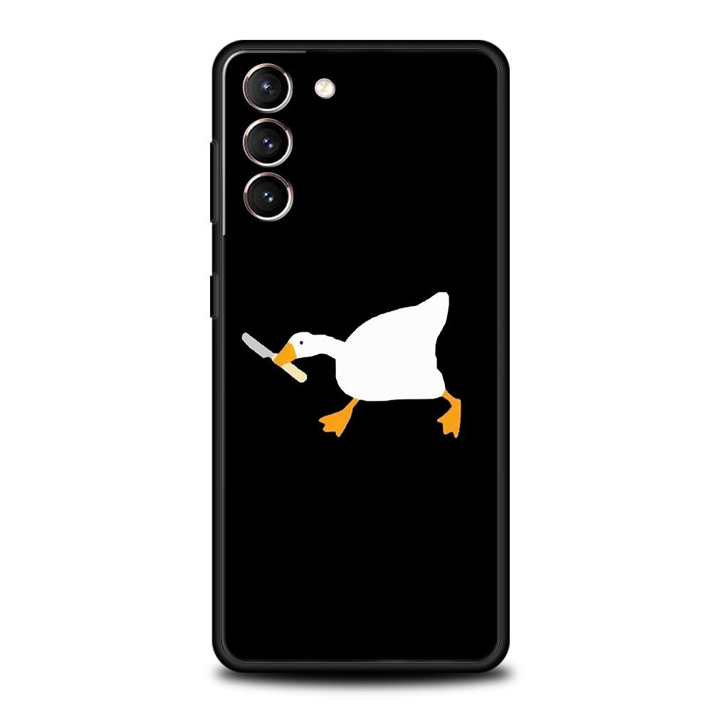Cartoon Doubt Duck Phone Case For Samsung Galaxy S23 Ultra S22 S21 S20 FE 5G S10 S10E S9 S8 Plus Note 20 Silicone Cover Bumper
