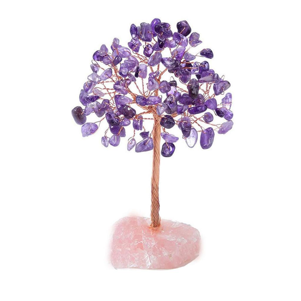 Каменный мини денежное дерево с основанием из медной проволоки для украшения книжной полки, офисов, денежное дерево, медный дом