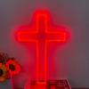 Крест Неоновый Знак Светодиодный Светильник Настенный Декор Дизайн Интерьера Лампа Подвесная для Церкви Клуба Вечеринки Спальни Декор Для Детей Подростков Детей Хэллоуина Рождества Свадьбы