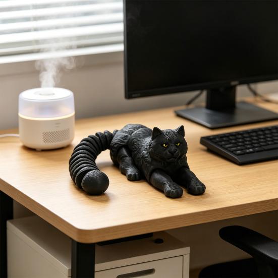3D-печатная фигурка снежного барса Фигурка Снятие стресса Подвижные суставы Барс Дикое животное Игрушка-антистресс Дом