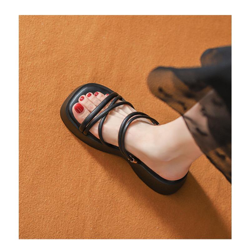 Женские летние римские сандалии на толстой подошве Новые босоножки на высоком каблуке