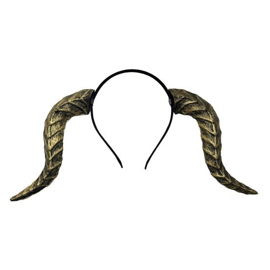 Gothic Devil Horn Headband Imitation Fake Bull Horns Hair Hoop Halloween Dress Up Hair Accessories for Halloween Cosplay Carnival