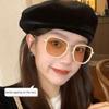 Trendy Milky Coffee Photochromic Myopia Glasses Anti Blue Light Sunglasses Women Fashionable Polygonal Short Sight Glasses