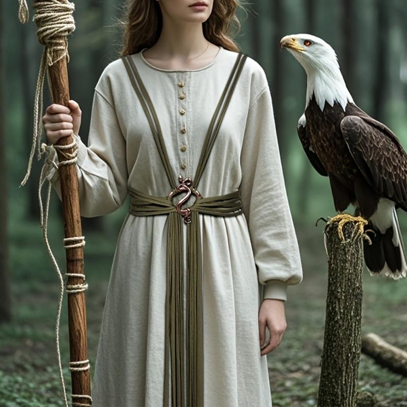 Средневековый Очень Длинный Веревочный Пояс Викинги Тролли Кресты Веревочный Пояс Норсы Колдунья Пояс на Талию Длинные Веревочные Кольца Узловой Пояс