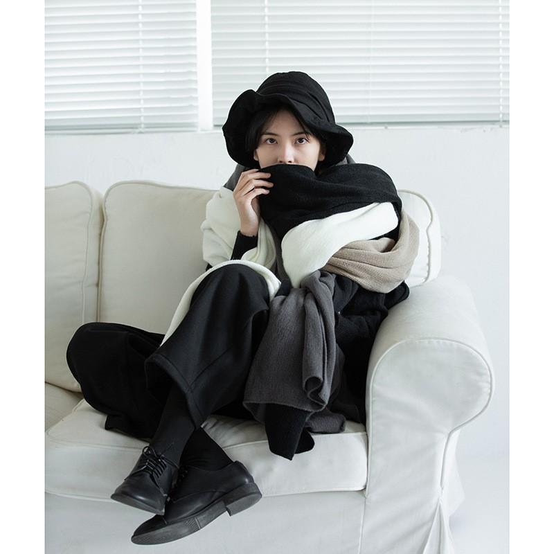 Johnature Soft Solid Color Scarve Men Women Couples Necks Shawls Winter Warm Casual Scarf