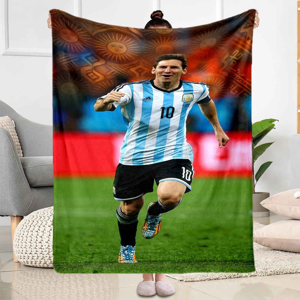 Messi 491 Blanket Comfortable Great for Bedding Seaside Livingroom Four Seasons Universal Digital Print Ideal Gift for Friends Family Couples Picnic
