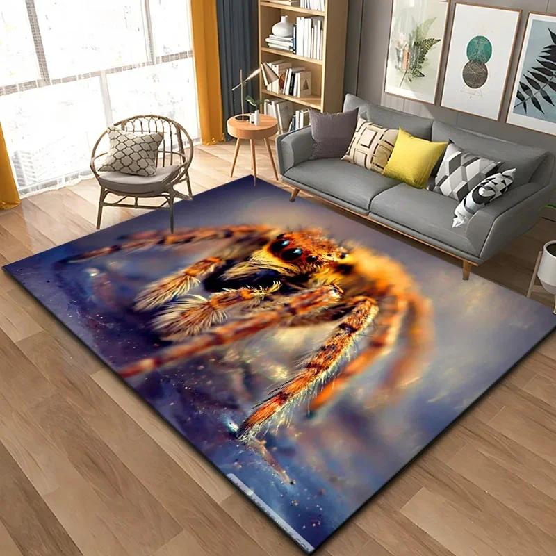 3D Ковер Паук Ползание Животное Ковер Хэллоуин Ужас Мат Коврики Trick or Treat Подростковая Спальня Коврик Фестиваль Домашний Декор Придверный Коврик