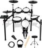 Coolmusic Electronic Drum Set 5 Drums 3 Cymbals Home Practice Foldable with Audio Cable/Sticks (DD8)